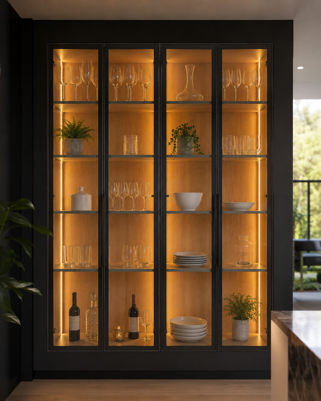 Puertas de aluminio y vidrio FERDOOR para vitrinas